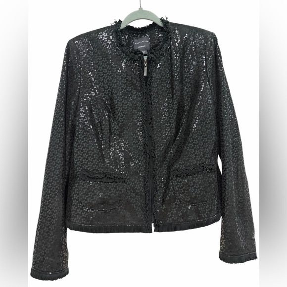 Doncaster Jackets & Blazers - Doncaster Leather Jacket Zip-Front Jacket and Fringe Detail